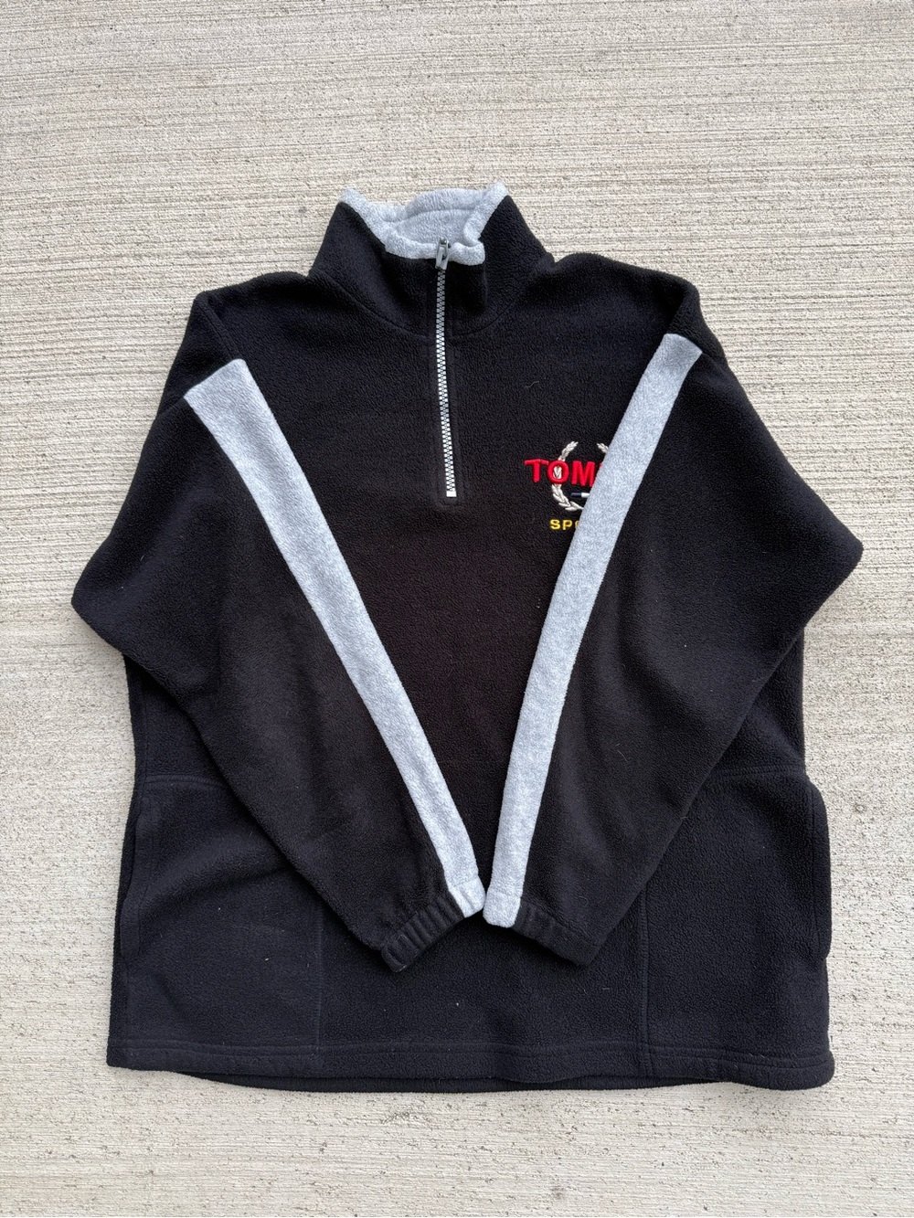 Vintage 90s Tommy Jeans Sports Fleece Quarter Zip Pullover - Men's Large